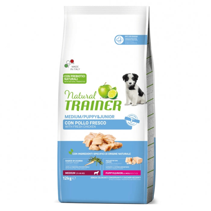 natural trainer puppy & junior con pollo fresco e riso +2 mesi