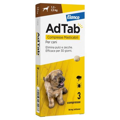 Elanco AdTab compresse masticabili per cani 1,3-2,5 kg