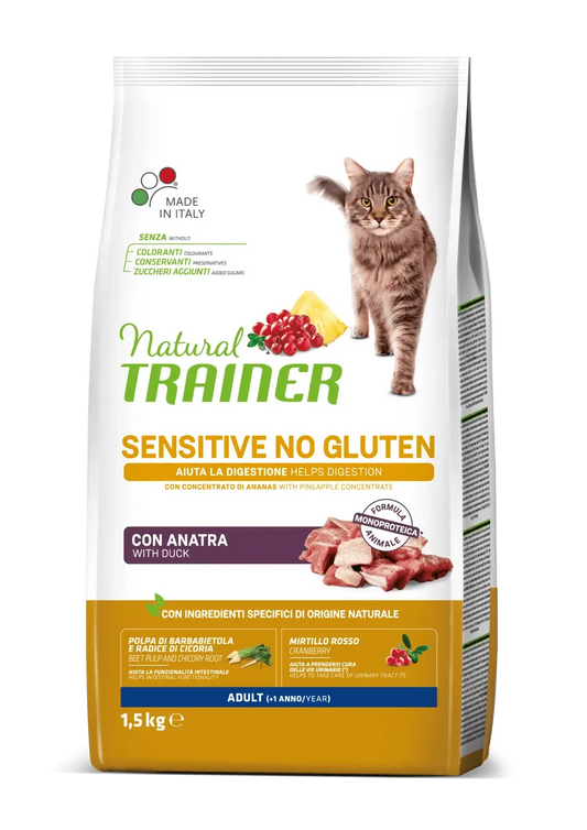 natural trainer sensitive no gluten (+1 anno) con anatra e concetrato di ananas