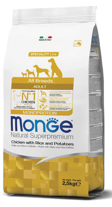 monge adult monoproteico pollo riso e patate