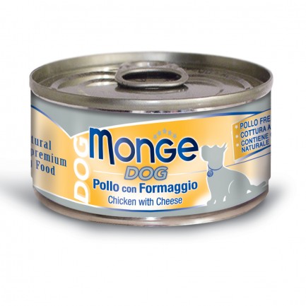 Monge Dog pollo e formaggio lattina